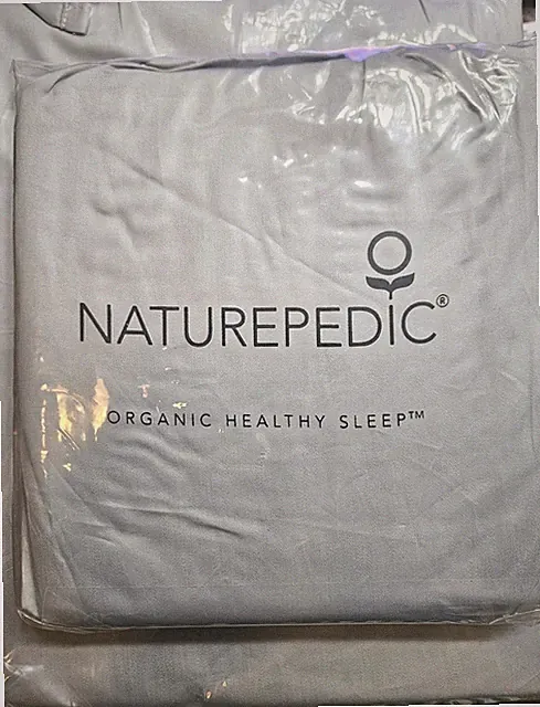 Naturepedic Organic Cotton Sateen King Fitted Sheet & 2 Queen Pillowcases Pewter